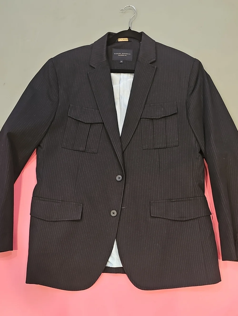 Banana Republic Men's Dark Pinstripe Blazer